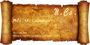 Móth Csombor névjegykártya